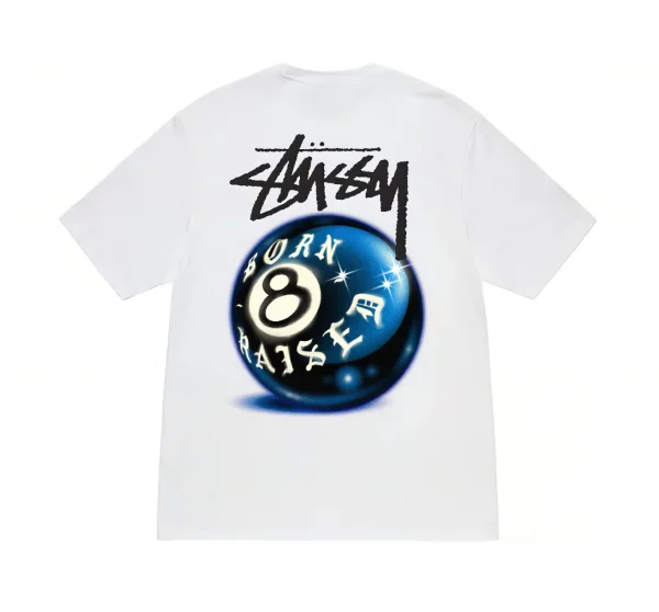 Stussy Born X Raised 8 Ball Tee White - XL