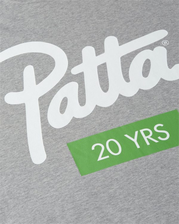 Patta 20 Years T-Shirt Melange Grey White - Image 2