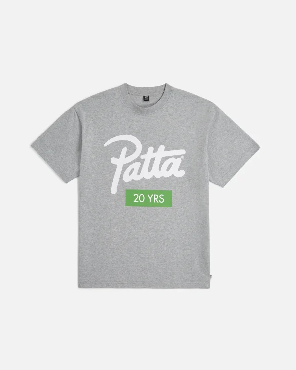 Patta 20 Years T-Shirt Melange Grey White