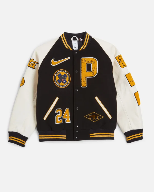 Nike x Patta Running Team Varsity Jacket Black Yellow White