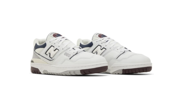 New Balance 550 White Natural Indigo Burgundy - Image 3