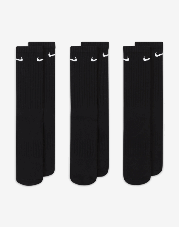Nike Everyday Lightweight  3 Pack Black Socks - Image 2