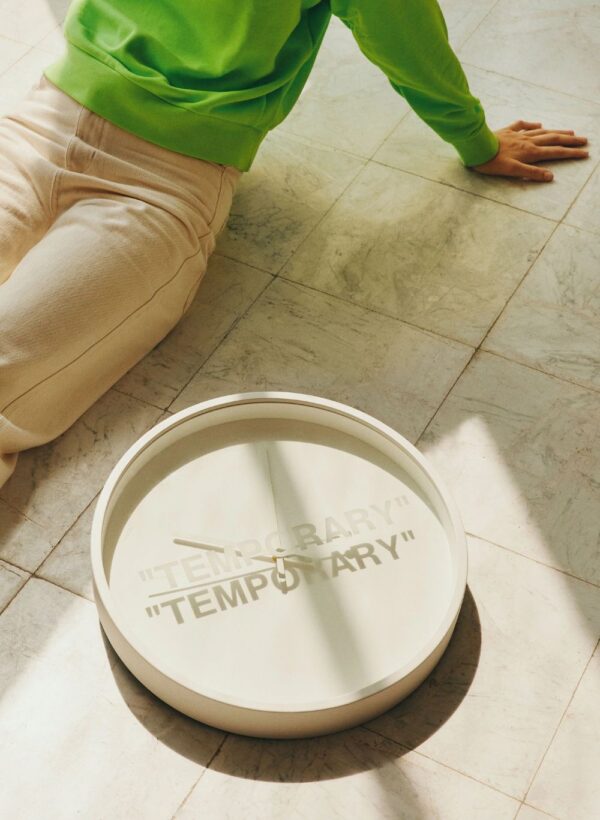 Virgil Abloh x IKEA MARKERAD "TEMPORARY" Wall Clock White - Image 2